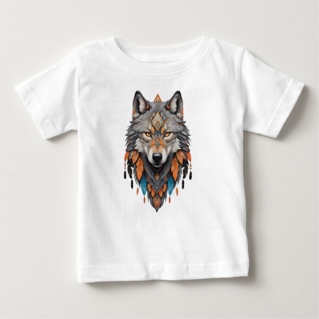 Camiseta Para Bebê Parque Nacional Yellowstone do lobo, do lobo, Vin (Frente)