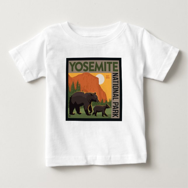 Camiseta Para Bebê Parque Nacional Yosemite | Família Bear (Frente)