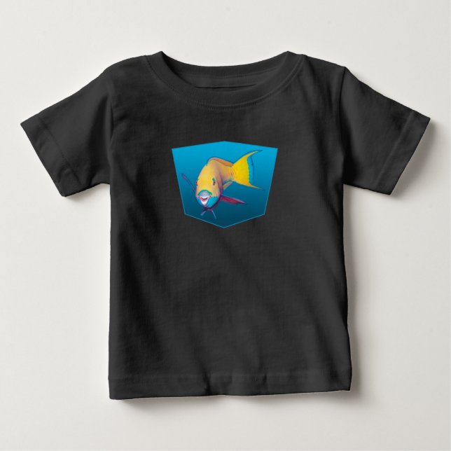 Camiseta Para Bebê Parrotfish - fundo azul de gradiente Design | (Frente)