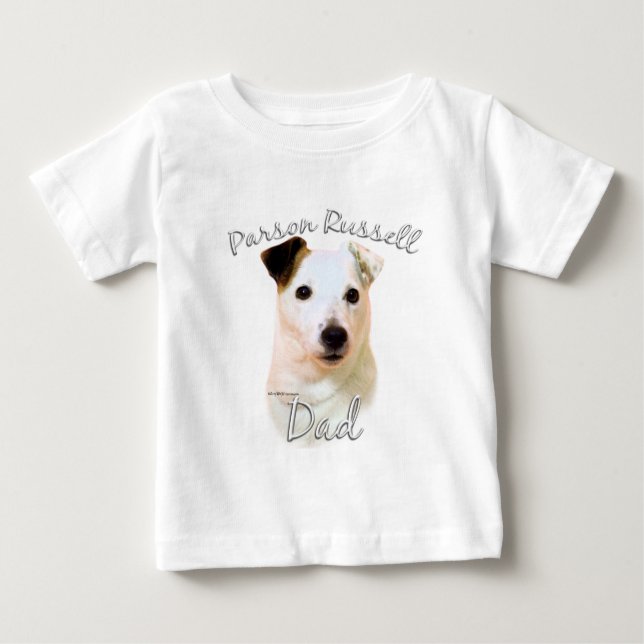 Camiseta Para Bebê Parson Russell Terrier (suave) Pai 2 (Frente)