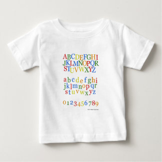 Camiseta Para Bebê Parte superior colorida do alfabeto das crianças +