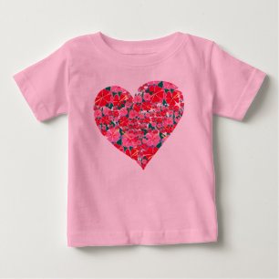 Camiseta Para Bebê Parte superior da arte: Coração do hibiscus. Beb