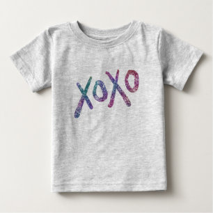Camiseta Para Bebê Parte superior Glittery dos miúdos dos abraços e