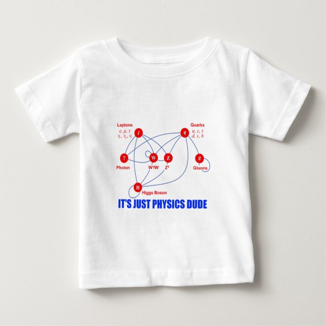 Camiseta Para Bebê Partículas elementares de Quarks do Boson de Higgs (Frente)