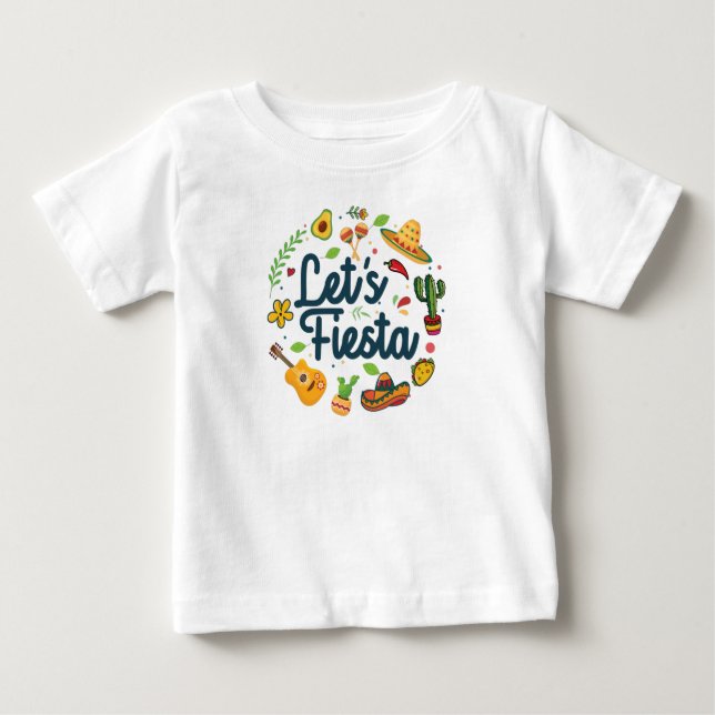 Camiseta Para Bebê Partido Cinco de Mayo deixa Fiesta no Festival Mex (Frente)