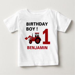 Camiseta Para Bebê Partido do primeiro aniversario do Trator de Fazen