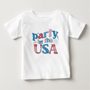 Camiseta Para Bebê Partido No Patriótico Dos EUA