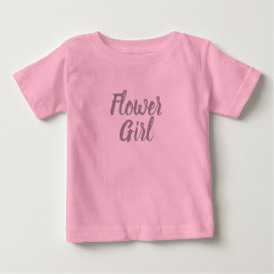 Camiseta Para Bebê Partido nupcial do florista cor-de-rosa e cinzento