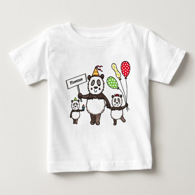 Camiseta Para Bebê Partido Panda Personalizado (Frente)