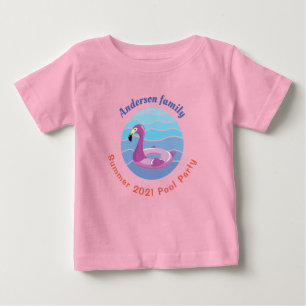 Camiseta Para Bebê Partido Personalizado da piscina de Nadação