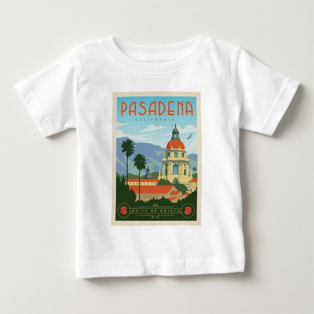 Camiseta Para Bebê Pasadena, CA (Frente)