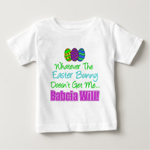 Camiseta Para Bebê Páscoa Bunny Babcia Will