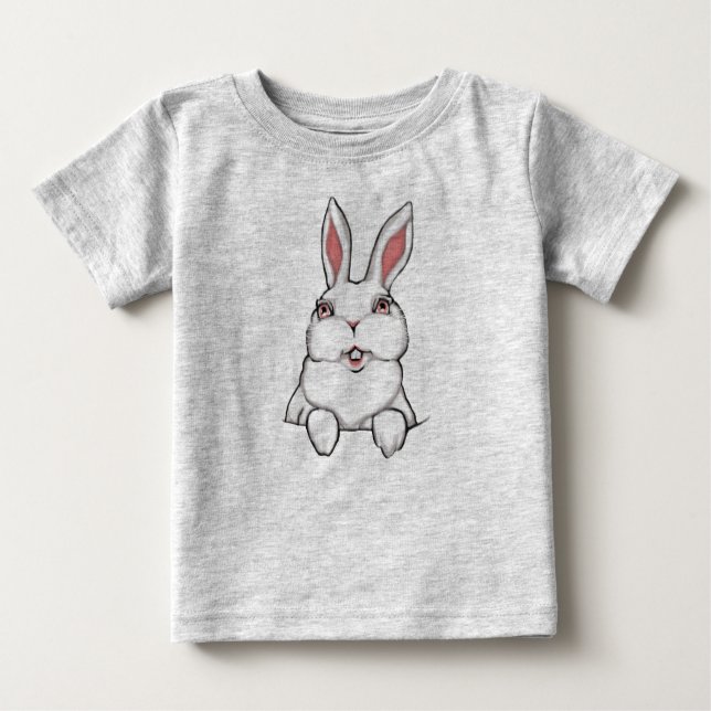 Camiseta Para Bebê Páscoa Bunny Baby Tee Organic Baby Páscoa Creeper (Frente)