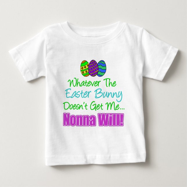 Camiseta Para Bebê Páscoa Bunny Nonna Will (Frente)