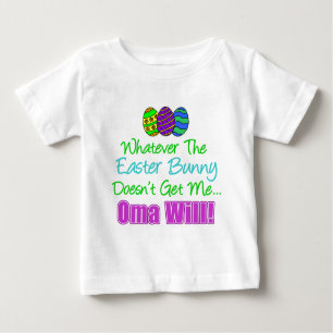 Camiseta Para Bebê Páscoa Bunny Oma Will