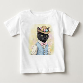 Camiseta Para Bebê Páscoa Cat