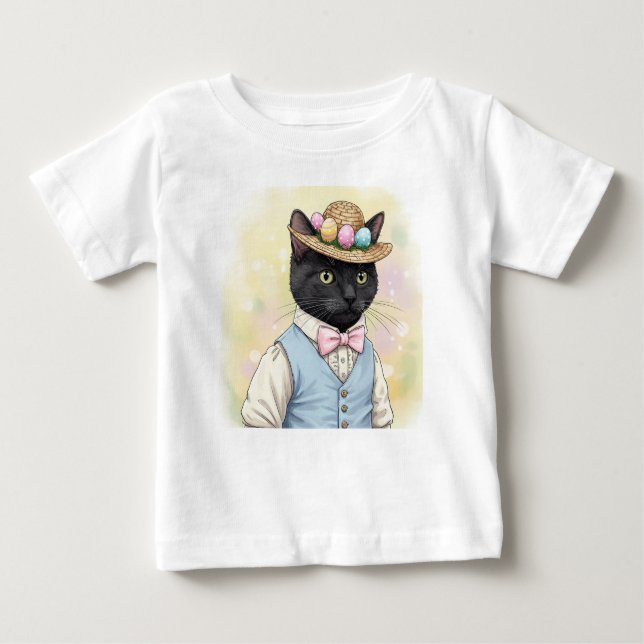 Camiseta Para Bebê Páscoa Cat (Frente)