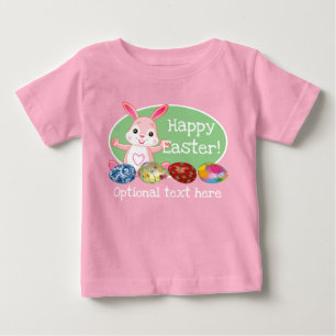 Camiseta Para Bebê Páscoa de Coelhinhos e Ovos da Páscoa