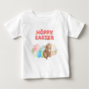 Camiseta Para Bebê Páscoa de Ovos do Grupo Hoppy Dia da Páscoa