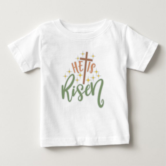 Camiseta Para Bebê Páscoa Design Que Está Riscado (Frente)