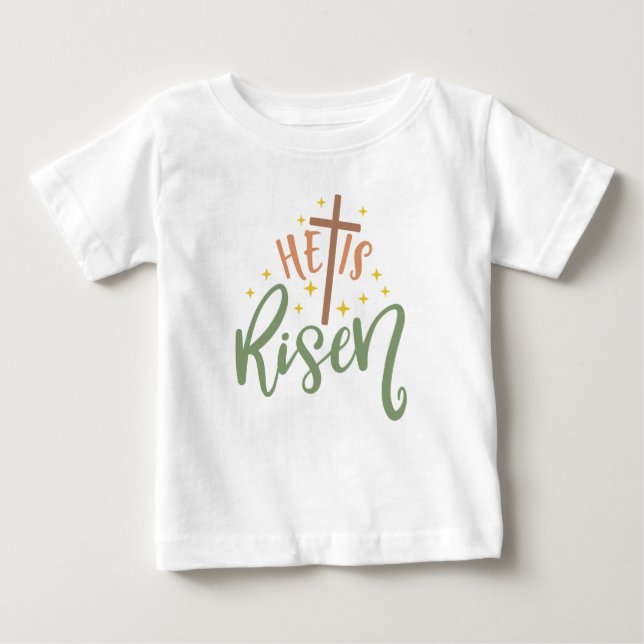 Camiseta Para Bebê Páscoa Design Que Está Riscado (Frente)