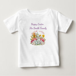 Camiseta Para Bebê Páscoa em Aquarela Fofa