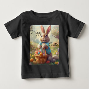 Camiseta Para Bebê Páscoa Encantada - Coelhinho Whimical