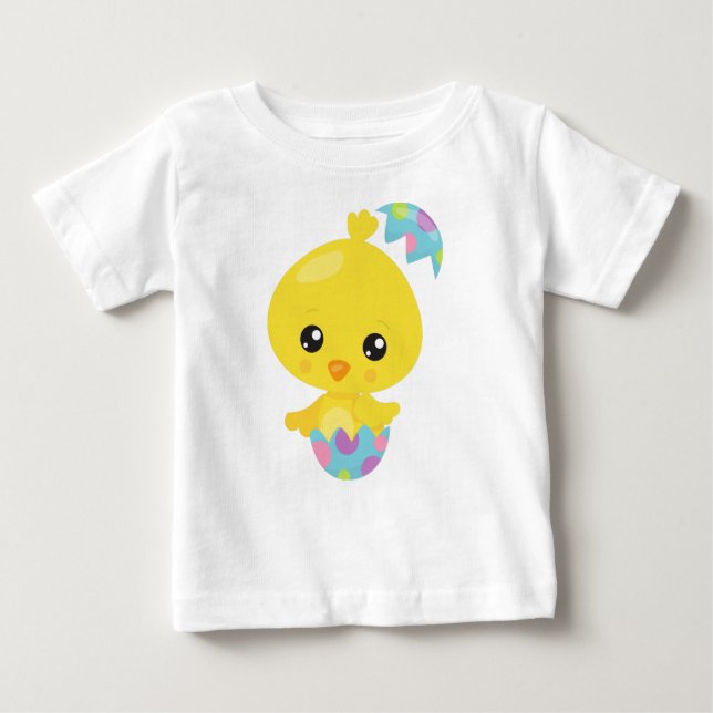Camiseta Para Bebê Páscoa, Galinha Fresca, Frango De Bebê, Ovos De Pá (Frente)