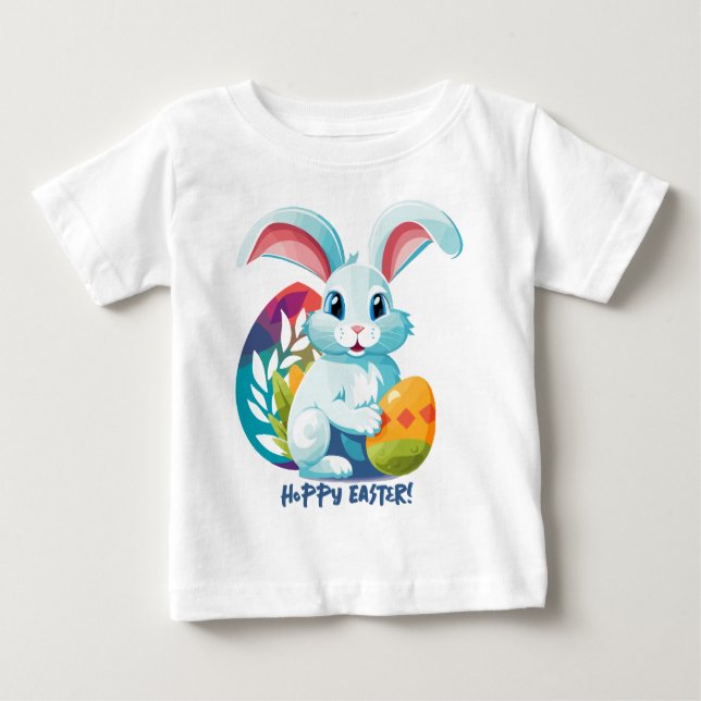 Camiseta Para Bebê Páscoa Hoppy! (Frente)