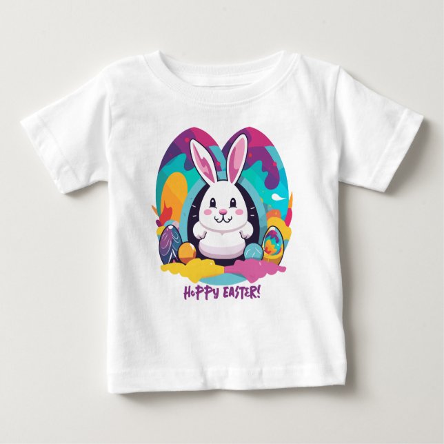 Camiseta Para Bebê Páscoa Hoppy! (Frente)