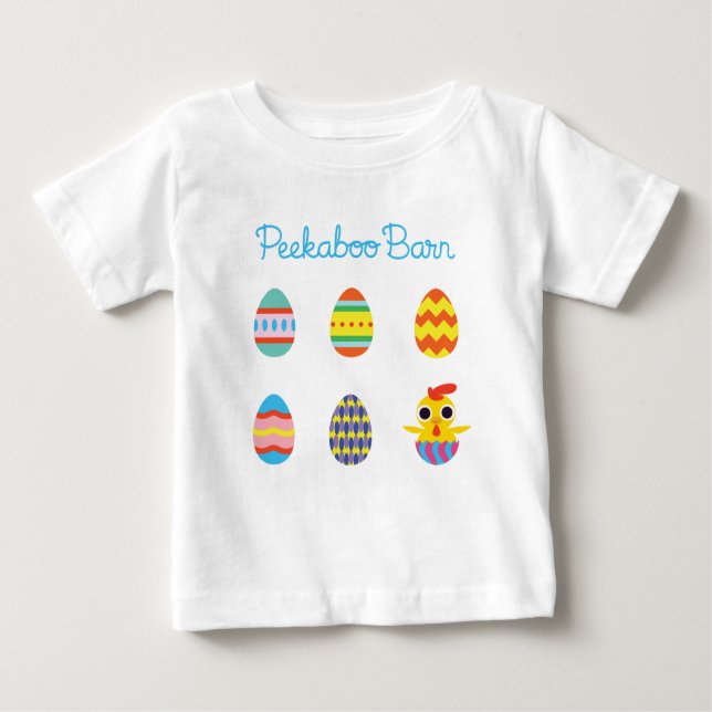 Camiseta Para Bebê Páscoa Peekaboo Barn | Ovos de Páscoa 2 (Frente)