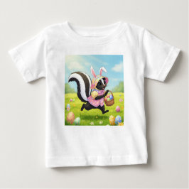 Camiseta Para Bebê Páscoa Skunk