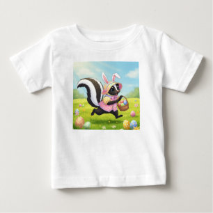 Camiseta Para Bebê Páscoa Skunk
