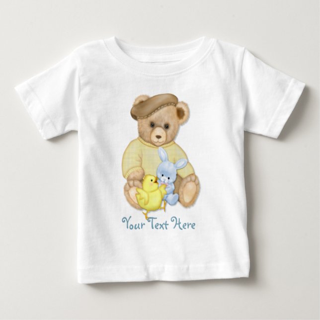 Camiseta Para Bebê Páscoa ursinho Boy (Frente)
