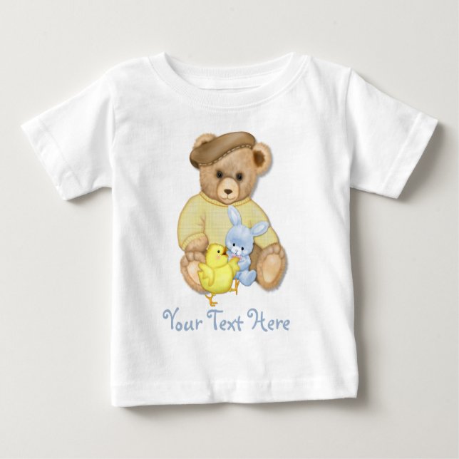 Camiseta Para Bebê Páscoa ursinho Boy (Frente)