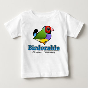 Camiseta Para Bebê Passarinho original de Gouldian do Cuteness