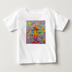 Camiseta Para Bebê Pássaro Amarelo Grande