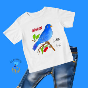 Camiseta Para Bebê Pássaro azul