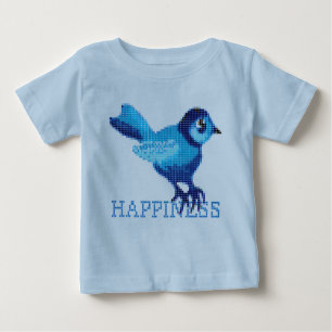 Camiseta Para Bebê Pássaro azul da felicidade