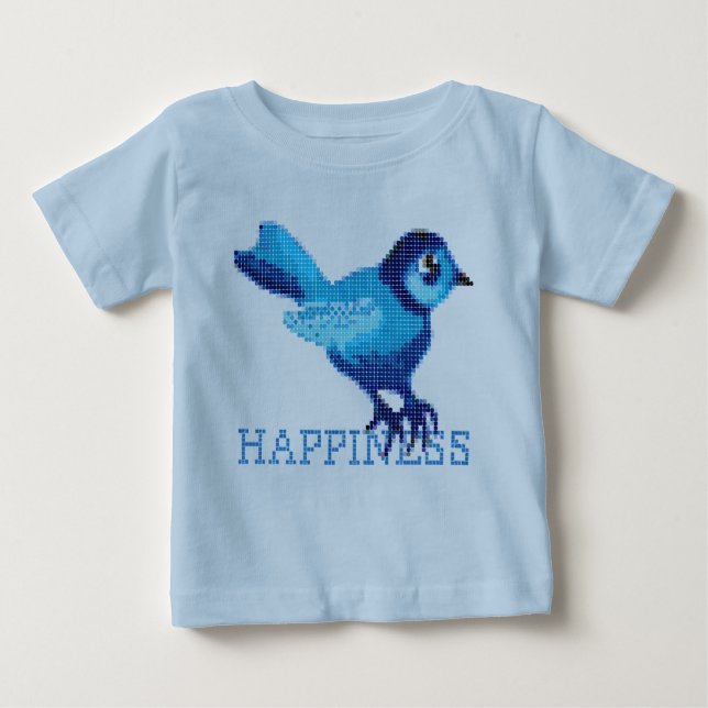 Camiseta Para Bebê Pássaro azul da felicidade (Frente)