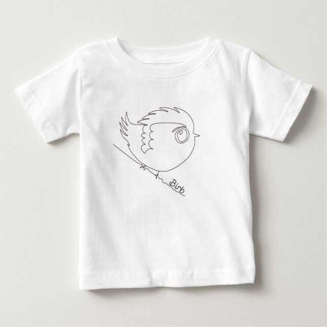 Camiseta Para Bebê Pássaro (Bird) (Frente)