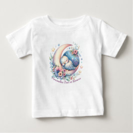 Camiseta Para Bebê Pássaro Bonito Personalizado Dormindo em Lua