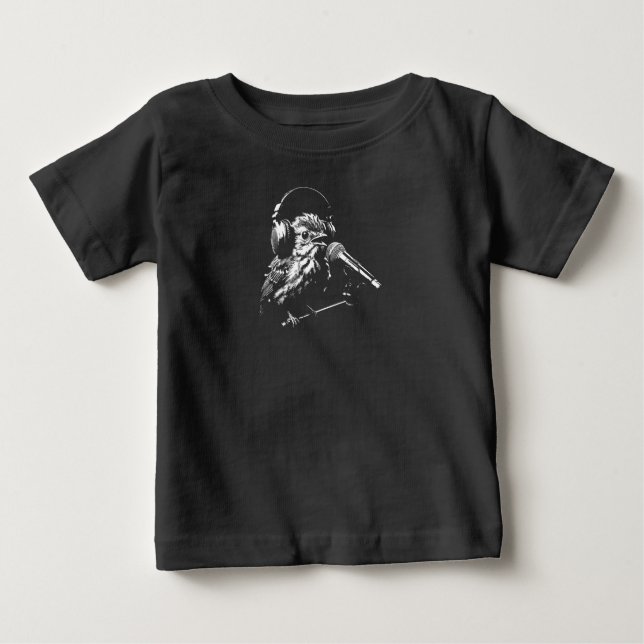 Camiseta Para Bebê Pássaro Cantando (Frente)