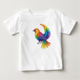 Camiseta Para Bebê Pássaro Colorido