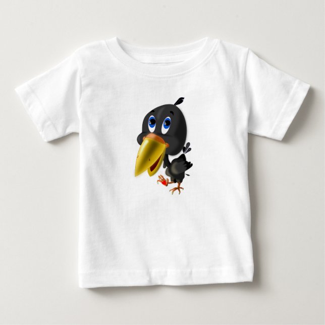 Camiseta Para Bebê Pássaro com T-Shirt Engraçado com Presente no Cora (Frente)