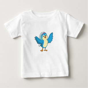 Camiseta Para Bebê Pássaro como noiva com véu