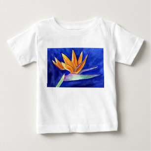 Camiseta Para Bebê Pássaro da Flor do Paraíso pintando T-Shirt