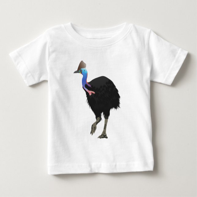 Camiseta Para Bebê Pássaro do Cassowary (Frente)