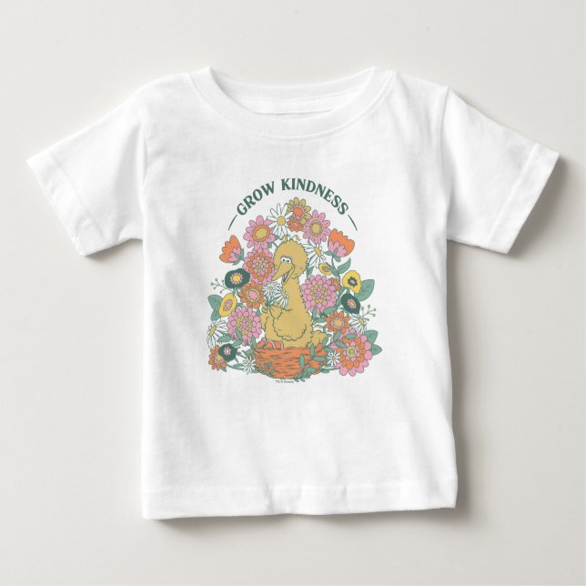 Camiseta Para Bebê Pássaro Grande | Gráfico Floral de Bondade Crescen (Frente)