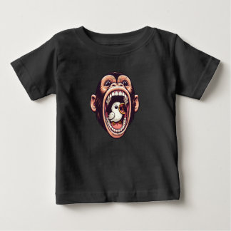 Camiseta Para Bebê Pássaro Macaco Engraçado